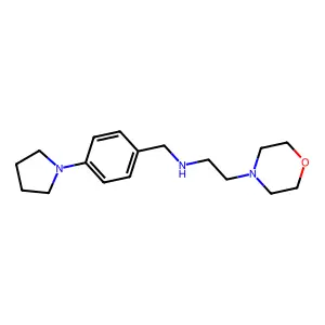 2-(4-morpholinyl)-N-[4-(1-pyrrolidinyl)benzyl]ethanamine structure