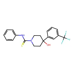 4-hydroxy-N-phenyl-4-[3-(trifluoromethyl)phenyl]piperidine-1-carbothioamide structure