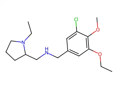 N-(3-chloro-5-ethoxy-4-methoxybenzyl)-N-[(1-ethyl-2-pyrrolidinyl)methyl]amine structure
