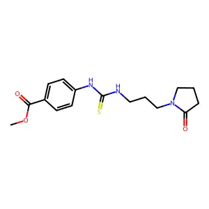 Methyl 4-[[[[3-(2-oxo-1-pyrrolidinyl)propyl]amino]thioxomethyl]amino]benzoate structure