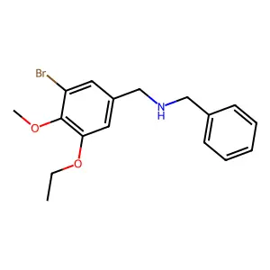N-benzyl-N-(3-bromo-5-ethoxy-4-methoxybenzyl)amine structure