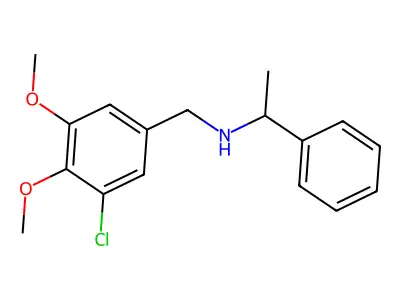 N-(3-chloro-4,5-dimethoxybenzyl)-N-(1-phenylethyl)amine structure
