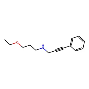 N-(3-ethoxypropyl)-N-(3-phenyl-2-propynyl)amine structure