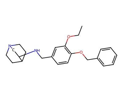 N-[(3-ethoxy-4-phenylmethoxyphenyl)methyl]-1-azabicyclo[2.2.2]octan-3-amine structure