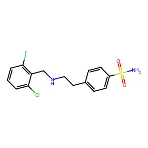 4-{2-[(2-Chloro-6-fluorobenzyl)amino]ethyl}benzenesulfonamide structure