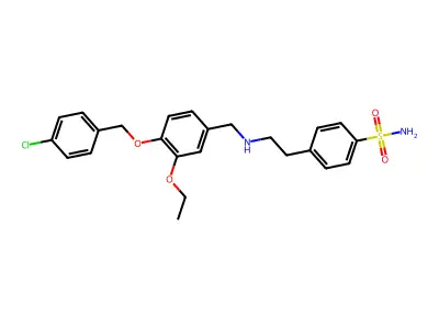 4-[2-({4-[(4-Chlorobenzyl)oxy]-3-ethoxybenzyl}amino)ethyl]benzenesulfonamide structure