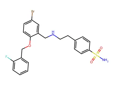 4-[2-({5-Bromo-2-[(2-fluorobenzyl)oxy]benzyl}amino)ethyl]benzenesulfonamide structure