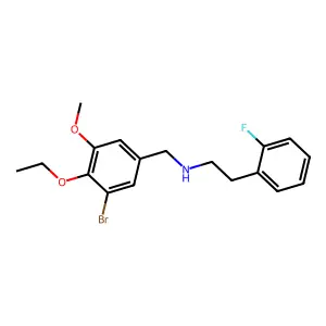 N-(3-bromo-4-ethoxy-5-methoxybenzyl)-2-(2-fluorophenyl)ethanamine structure