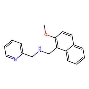 N-[(2-methoxy-1-naphthalenyl)methyl]-1-(2-pyridinyl)methanamine structure