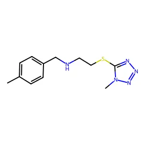 N-[(4-methylphenyl)methyl]-2-(1-methyltetrazol-5-yl)sulfanylethanamine structure