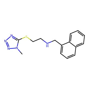 2-(1-methyltetrazol-5-yl)sulfanyl-N-(naphthalen-1-ylmethyl)ethanamine structure