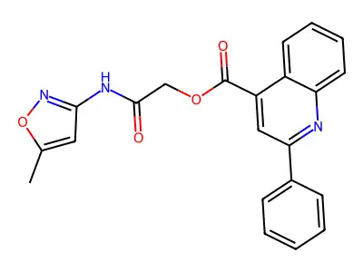 2-[(5-Methyl-3-isoxazolyl)amino]-2-oxoethyl 2-phenyl-4-quinolinecarboxylate structure
