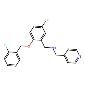 N-{5-bromo-2-[(2-fluorobenzyl)oxy]benzyl}-N-(4-pyridinylmethyl)amine structure