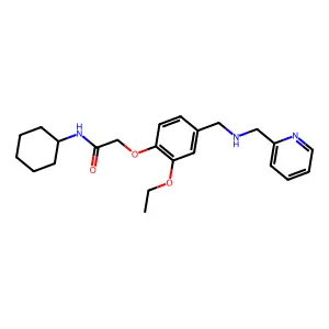 N-cyclohexyl-2-[2-ethoxy-4-[(pyridin-2-ylmethylamino)methyl]phenoxy]acetamide structure