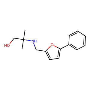 2-Methyl-2-[(5-phenylfuran-2-yl)methylamino]propan-1-ol structure