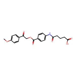 5-[(4-{[2-(4-methoxyphenyl)-2-oxoethoxy]carbonyl}phenyl)amino]-5-oxopentanoic acid structure