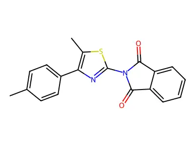 2-[5-Methyl-4-(4-methylphenyl)-1,3-thiazol-2-yl]isoindole-1,3-dione structure