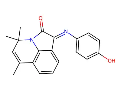 1-[(E)-4-Hydroxy-phenylimino]-4,4,6-trimethyl-1H,4H-pyrrolo[3,2,1-ij]quinolin-2-one structure
