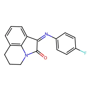 (1E)-1-[(4-fluorophenyl)imino]-5,6-dihydro-4H-pyrrolo[3,2,1-ij]quinolin-2(1H)-one structure