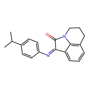 (1E)-1-{[4-(propan-2-yl)phenyl]imino}-5,6-dihydro-4H-pyrrolo[3,2,1-ij]quinolin-2(1H)-one structure