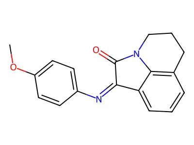 (1E)-1-[(4-methoxyphenyl)imino]-5,6-dihydro-4H-pyrrolo[3,2,1-ij]quinolin-2(1H)-one structure