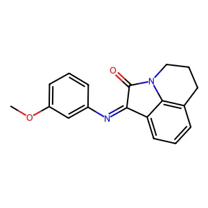 (1E)-1-[(3-methoxyphenyl)imino]-5,6-dihydro-4H-pyrrolo[3,2,1-ij]quinolin-2(1H)-one structure