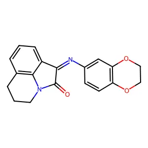 (1E)-1-(2,3-dihydro-1,4-benzodioxin-6-ylimino)-5,6-dihydro-4H-pyrrolo[3,2,1-ij]quinolin-2(1H)-one structure