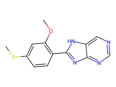 1H-Purine, 8-(2-methoxy-4-(methylthio)phenyl)- structure