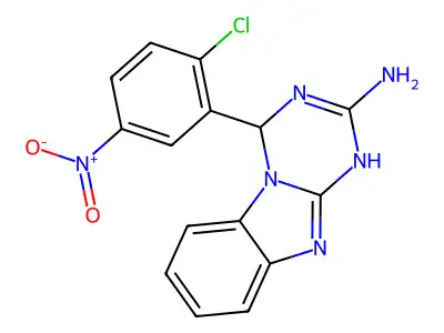 4-(2-Chloro-5-nitrophenyl)-1,4-dihydro[1,3,5]triazino[1,2-a]benzimidazol-2-amine structure