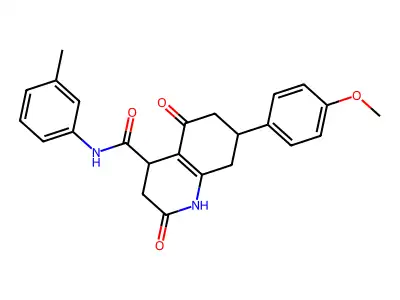 7-(4-methoxyphenyl)-N-(3-methylphenyl)-2,5-dioxo-1,2,3,4,5,6,7,8-octahydroquinoline-4-carboxamide structure