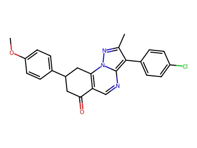 3-(4-chlorophenyl)-8-(4-methoxyphenyl)-2-methyl-8,9-dihydropyrazolo[1,5-a]quinazolin-6(7H)-one structure