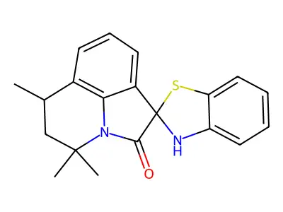 4',4',6'-trimethyl-5',6'-dihydro-3H,4'H-spiro[1,3-benzothiazole-2,1'-pyrrolo[3,2,1-ij]quinolin]-2'-one structure