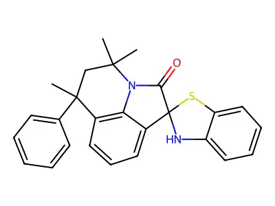 4',4',6'-trimethyl-6'-phenyl-5',6'-dihydro-3H,4'H-spiro[1,3-benzothiazole-2,1'-pyrrolo[3,2,1-ij]quinolin]-2'-one structure