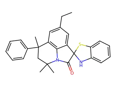 8'-ethyl-4',4',6'-trimethyl-6'-phenyl-5',6'-dihydro-3H,4'H-spiro[1,3-benzothiazole-2,1'-pyrrolo[3,2,1-ij]quinolin]-2'-one structure