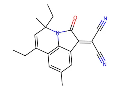 (4,6-diethyl-4,8-dimethyl-2-oxo-4H-pyrrolo[3,2,1-ij]quinolin-1(2H)-ylidene)malononitrile structure