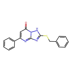 2-benzylsulfanyl-5-phenyl-1H-[1,2,4]triazolo[1,5-a]pyrimidin-7-one structure