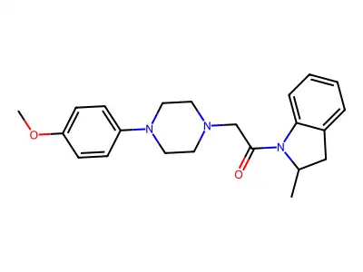 2-[4-(4-Methoxyphenyl)piperazin-1-yl]-1-(2-methyl-2,3-dihydroindol-1-yl)ethanone structure