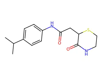 N-(4-isopropylphenyl)-2-(3-oxothiomorpholin-2-yl)acetamide structure