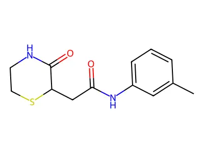 N-(3-methylphenyl)-2-(3-oxothiomorpholin-2-yl)acetamide structure