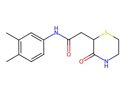 N-(3,4-dimethylphenyl)-2-(3-oxothiomorpholin-2-yl)acetamide structure