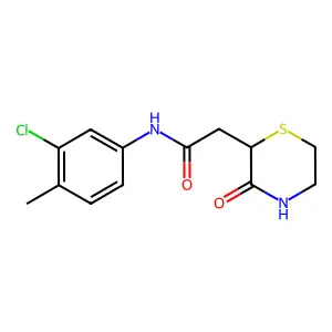 N-(3-chloro-4-methylphenyl)-2-(3-oxothiomorpholin-2-yl)acetamide structure