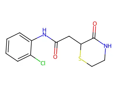 N-(2-chlorophenyl)-2-(3-oxothiomorpholin-2-yl)acetamide structure