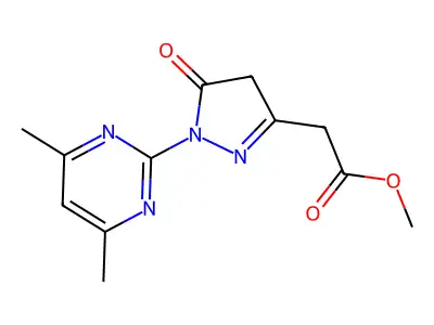 methyl [1-(4,6-dimethylpyrimidin-2-yl)-5-oxo-4,5-dihydro-1H-pyrazol-3-yl]acetate structure