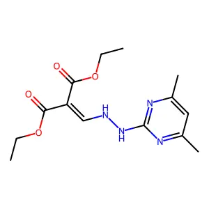 Diethyl {[2-(4,6-dimethylpyrimidin-2-yl)hydrazinyl]methylidene}propanedioate structure