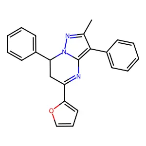 5-(Furan-2-yl)-2-methyl-3,7-diphenyl-6,7-dihydropyrazolo[1,5-a]pyrimidine structure