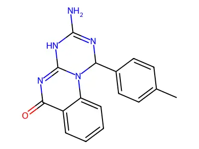 3-amino-1-(4-methylphenyl)-1H-[1,3,5]triazino[1,2-a]quinazolin-6-ol structure