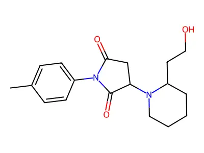 3-[2-(2-Hydroxyethyl)piperidin-1-yl]-1-(4-methylphenyl)pyrrolidine-2,5-dione structure