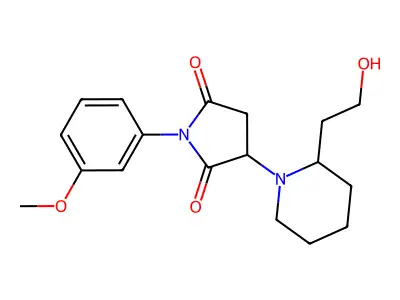 3-[2-(2-Hydroxyethyl)piperidin-1-yl]-1-(3-methoxyphenyl)pyrrolidine-2,5-dione structure