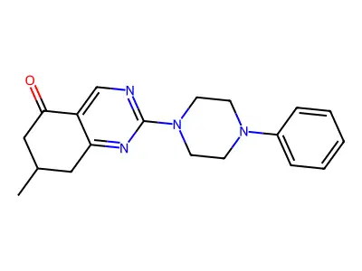 7-methyl-2-(4-phenylpiperazin-1-yl)-7,8-dihydroquinazolin-5(6H)-one structure