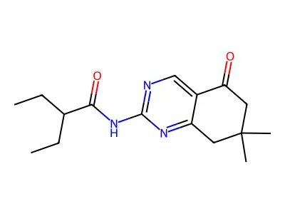 N-(7,7-dimethyl-5-oxo-5,6,7,8-tetrahydroquinazolin-2-yl)-2-ethylbutanamide structure